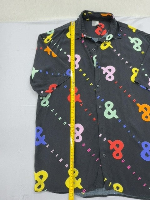ASOS Unisex Pride Multicolor Button Down Shirt Size S Ampersand Print