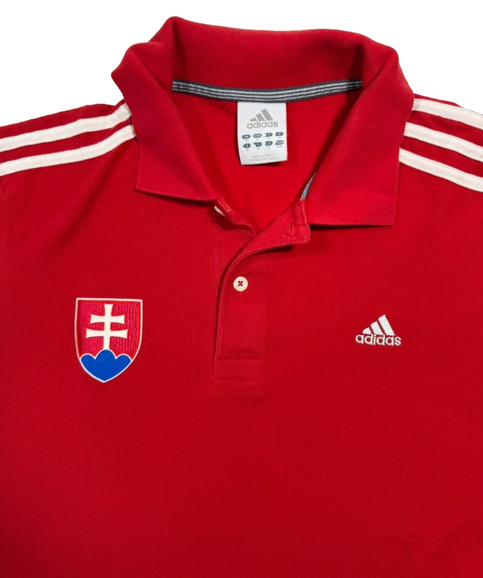 Adidas Men's Polo Shirt Embroidered Slovakia Emblem Authentic Size M