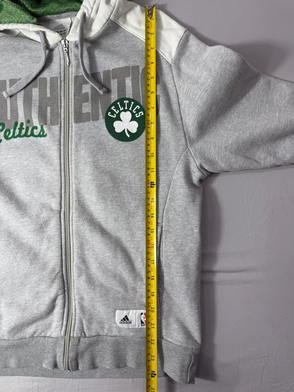 Adidas Boston Celtics Hoodie Men's Small Grey Full Zip NBA Sweatshirt