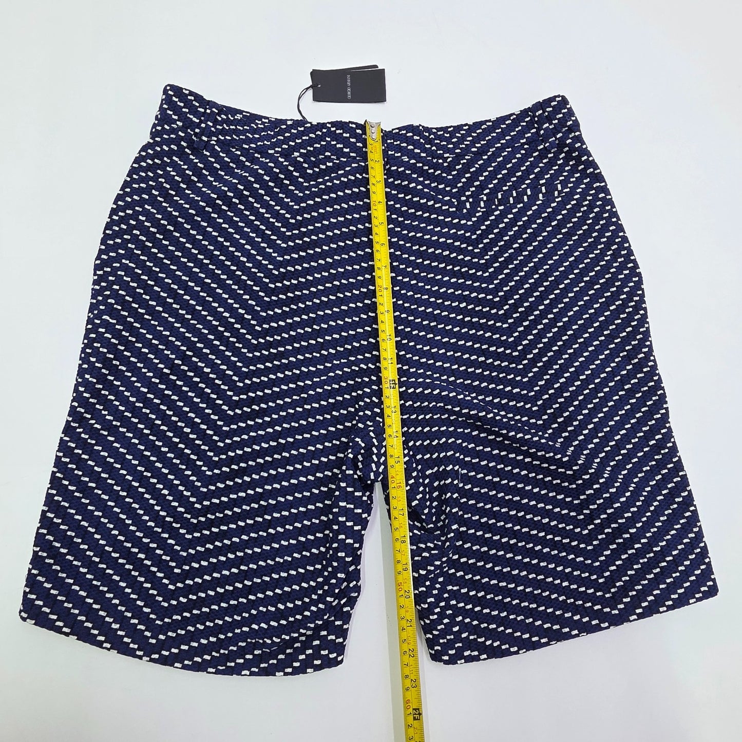 Giorgio Armani Men's Classic Bermuda Shorts All Over Printed Navy Blue 56 BNWT