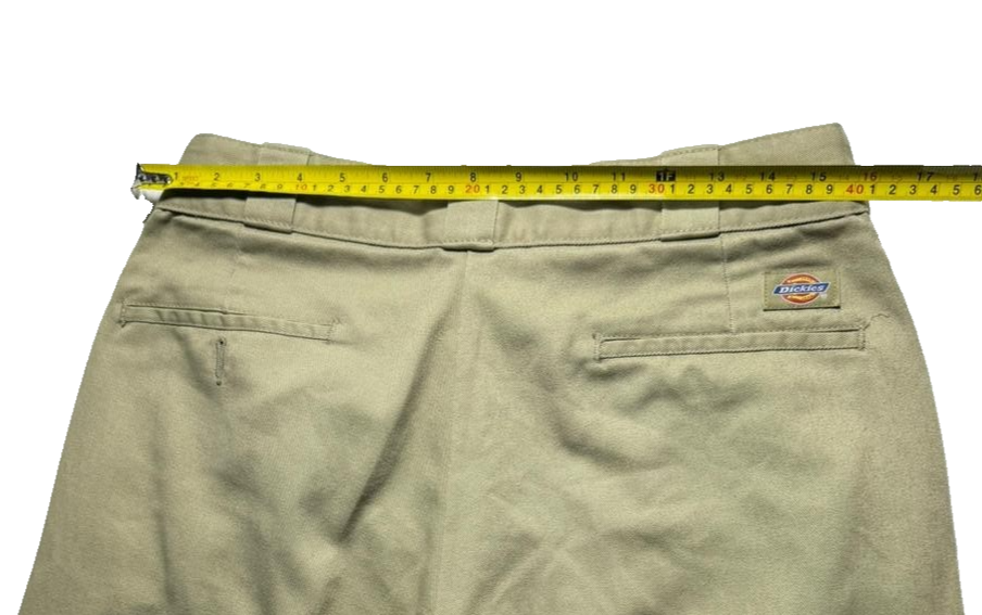 Dickies Men's Tan Work Pants - Durable Cotton Twill, Relaxed Fit, Size 32