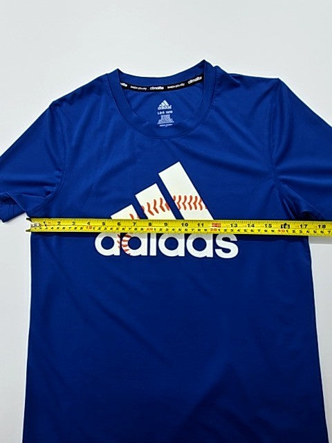 Adidas Boys Blue Logo T-Shirt Size 14/16 Tagless Regular