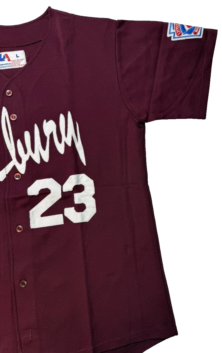 Men's Large Maroon Jersey Athletic Baseball Team Style Top L