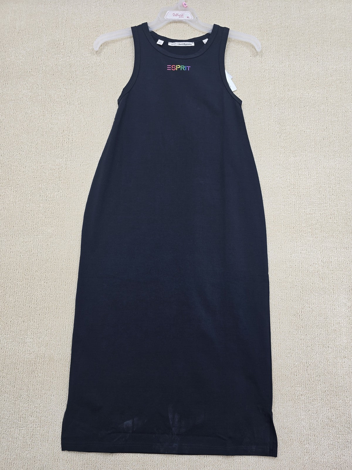 Esprit Black Sleeveless Maxi Dress M Women Solid