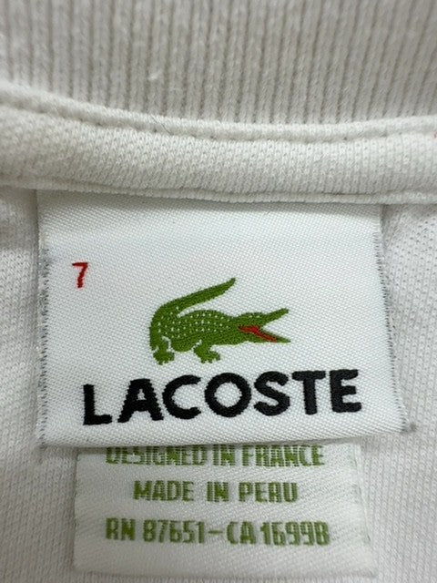 Lacoste Boys White Polo Shirt size 7 product image 4
