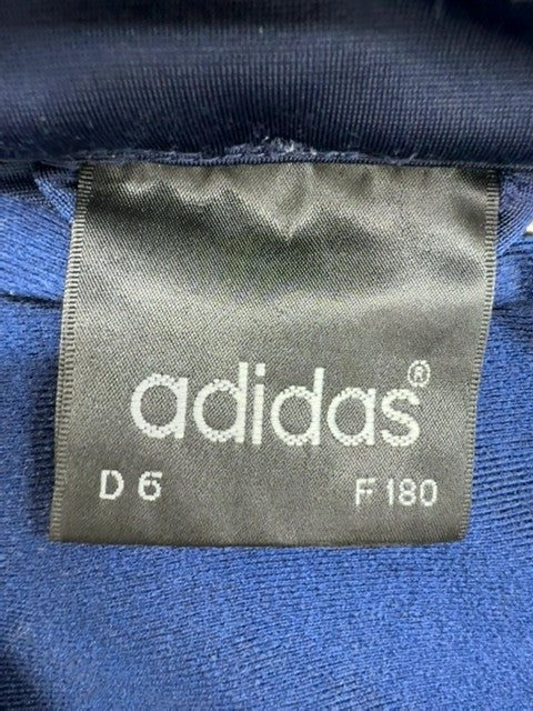 Vintage Adidas Men's Navy Striped Track Jacket M Short Sleeve