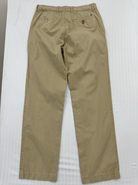 Tommy Hilfiger Men's Khaki Chino Pants 32x34 Flat Front
