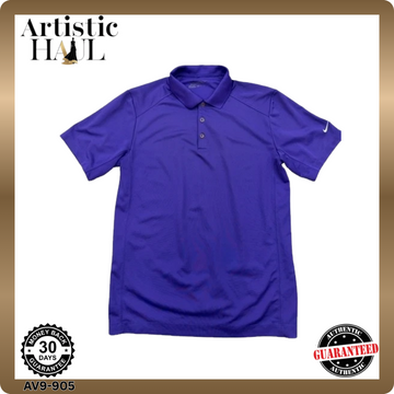 Nike Golf Men's Polo Shirt Large Purple Dri-FIT Short Sleeve