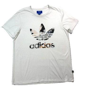 Adidas Originals Rita Ora White Smoke Trefoil T-Shirt - Size S