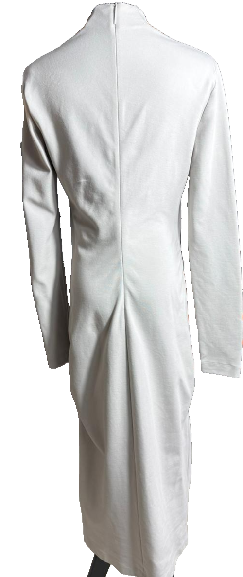BNWT Giorgio Armani High Neck Tie Detail Midi Dress Long Sleeve Ruched Size 44