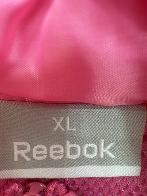 Reebok Hot Pink Windbreaker Women's XL Long Sleeve Drawstring Zipper