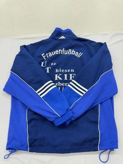 Vintage Adidas Women's Blue Track Training Jacket M #10 Soccer Zip