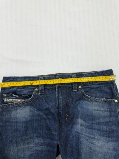 Diesel Men's Dark Blue Straight Fit Industry Jeans Size Regular