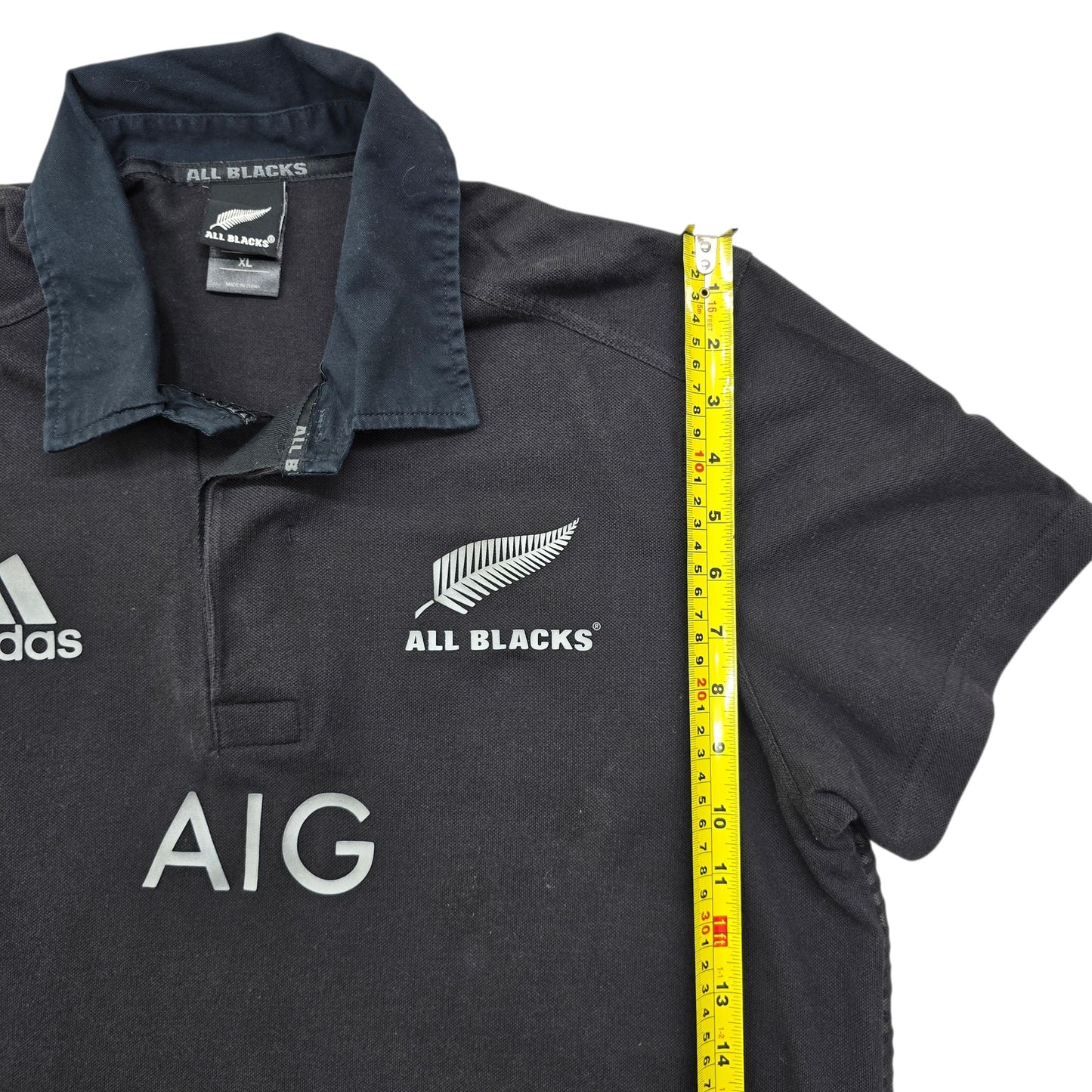 Adidas Men's Black All Blacks Rugby Polo XL Striped