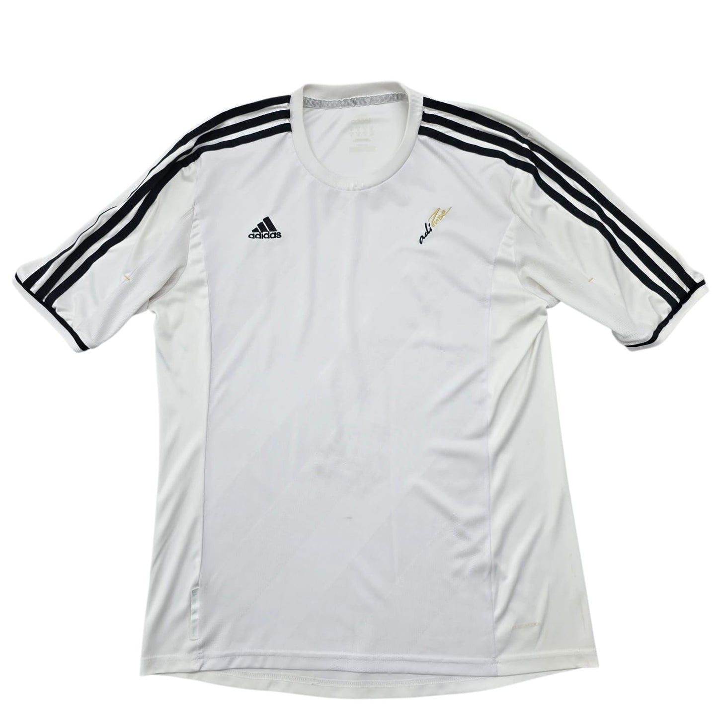 Adidas Men's White Soccer Jersey Short Sleeve Breathable Crew Neck