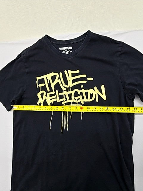True Religion Men's Black Graphic Print Cotton T-Shirt Size L