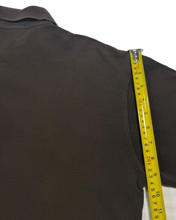 Kappa Men's Brown Long Sleeve Pique Polo Embroidered Logo Size M