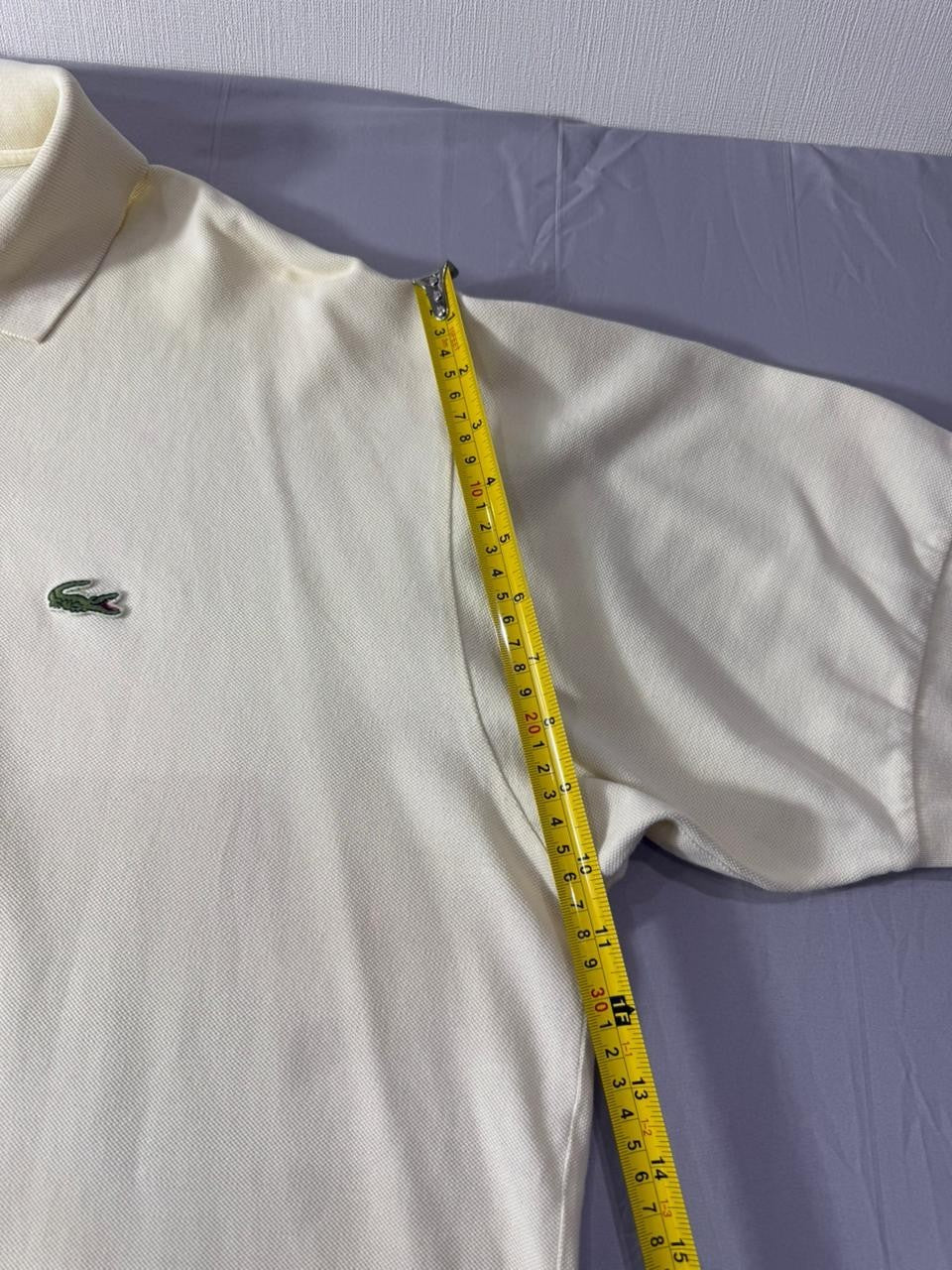 Lacoste Men's Polo Shirt Cream Short Sleeve Crocodile Logo Top 2XL