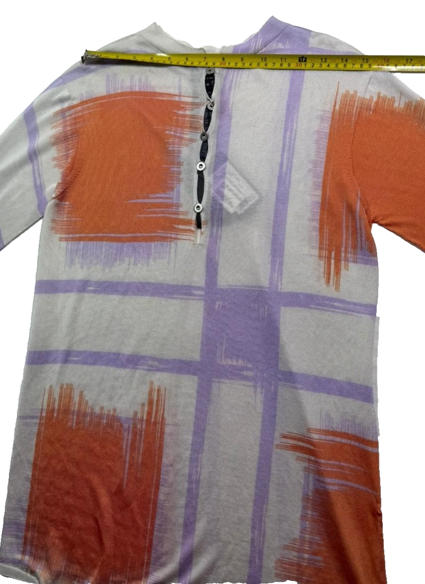 BNWT Giorgio Armani Women's Abstract Print Button-Front Tunic Top Italy Size 40