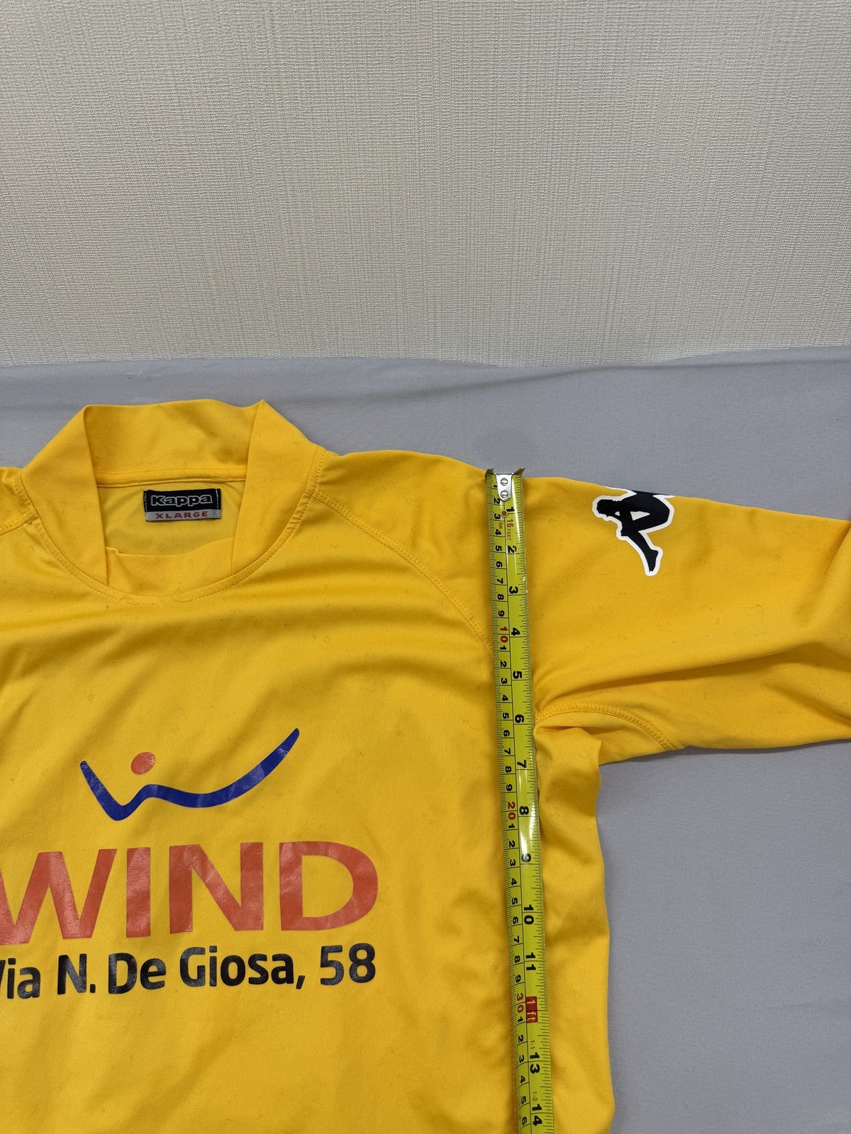 Kappa Men's Yellow Football Jersey XL V-Neck 2008 Short Sleeve