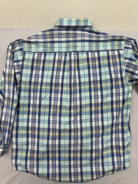 Polo Ralph Lauren Men's Blue Plaid Cotton Long Sleeve Button Down Shirt