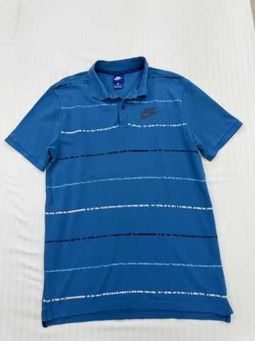 Nike Men's Comet Blue Dri-FIT Victory+ Stripe Golf Polo M