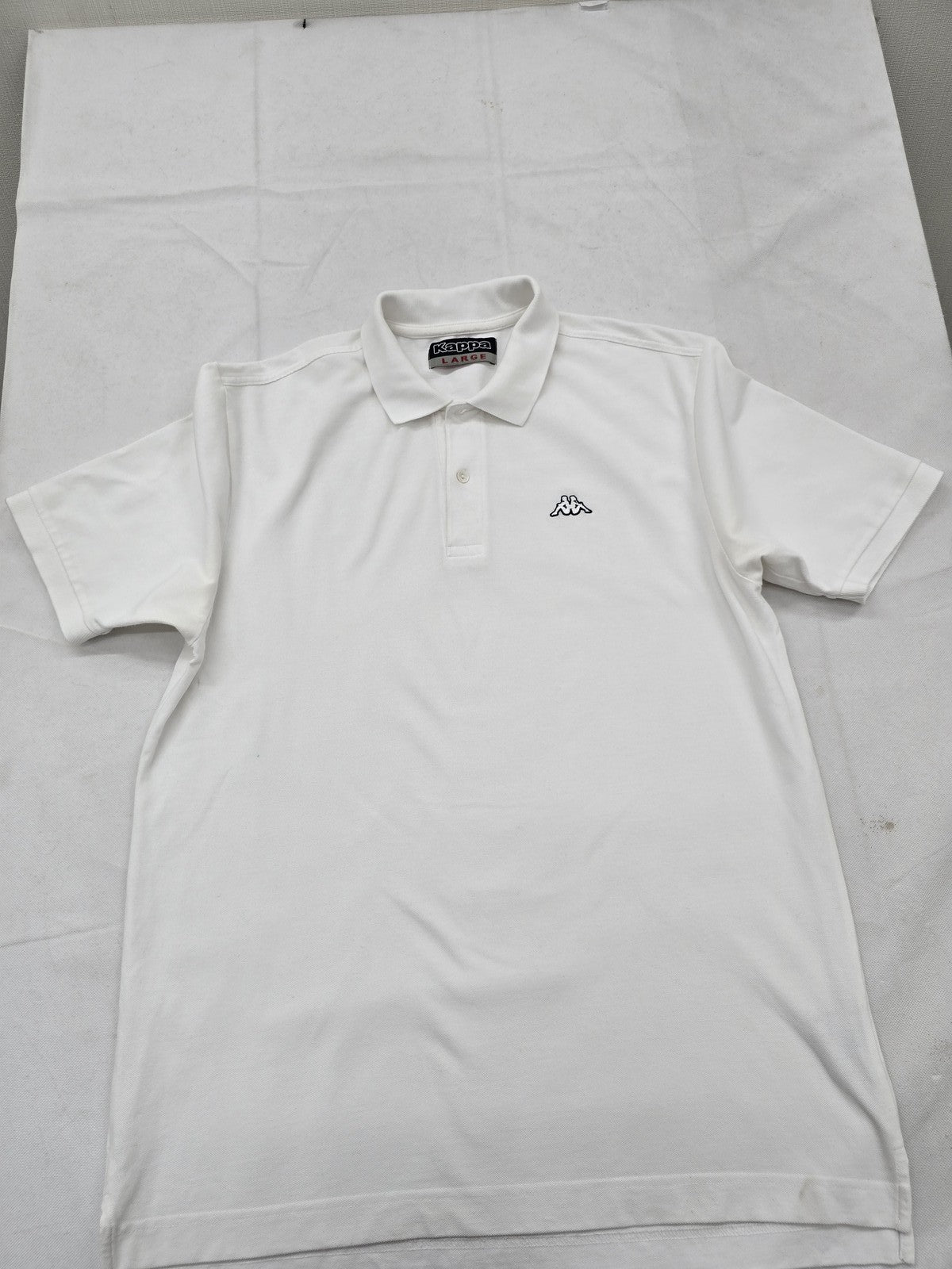 Kappa Men's White Cotton Polo Shirt Large Short Sleeve Button