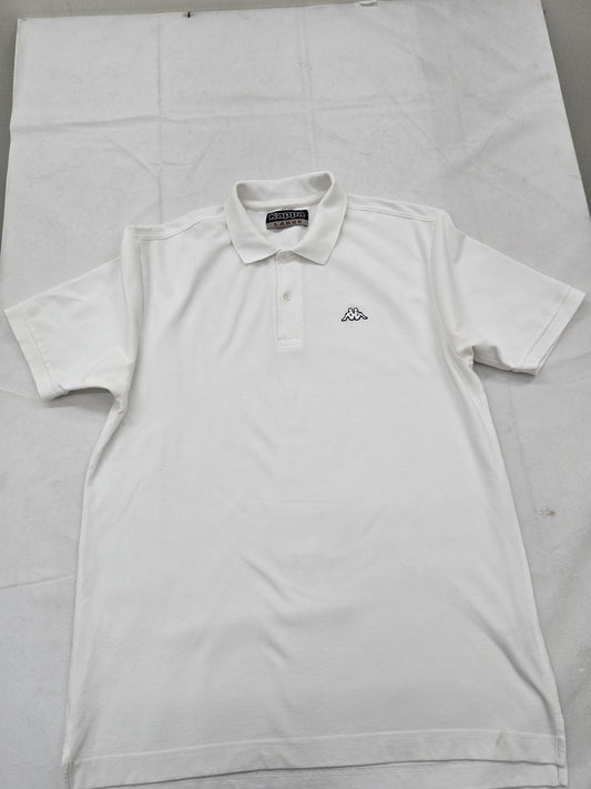 Kappa Men's White Polo Shirt – Size L, Short Sleeve, Cotton – Ref 7F627