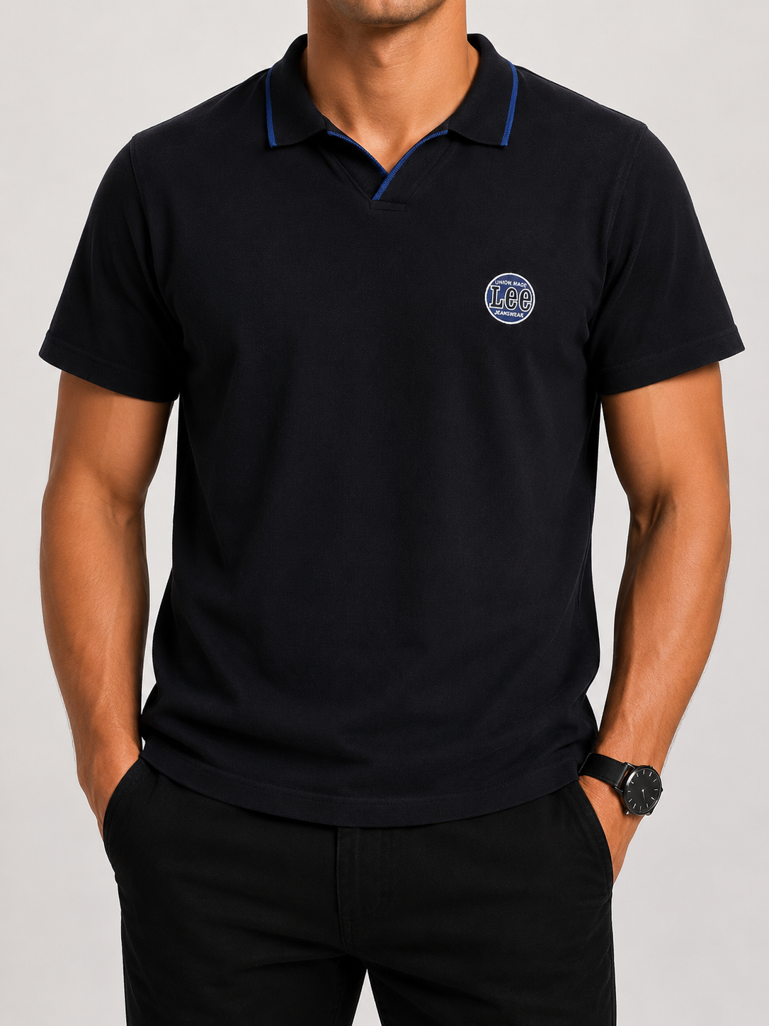 Lee Men Black Polo Shirt size XL product image 1