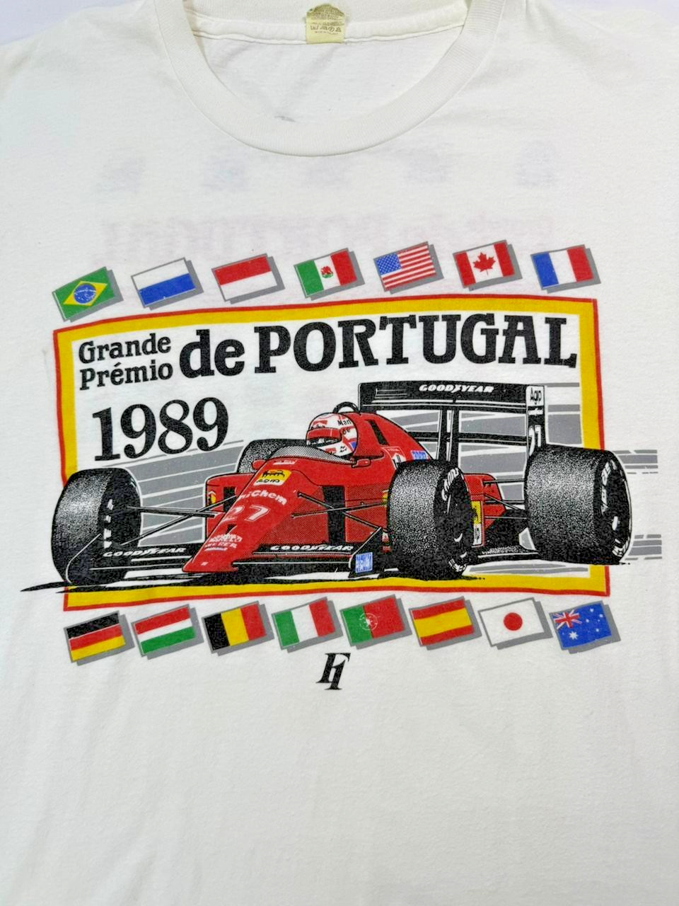 Screen Stars T-Shirt For Men Grande Premio De Portugal F1 Racing In White - XL