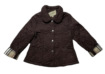 Burberry London - Chocolate Brown Fitted Quilted Jacket For Kids - Size 8Y/128Cm