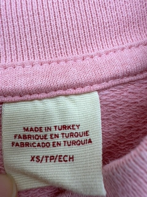 Levi's Pink Crewneck Fleece Sweatshirt XS Women Long Sleeve
