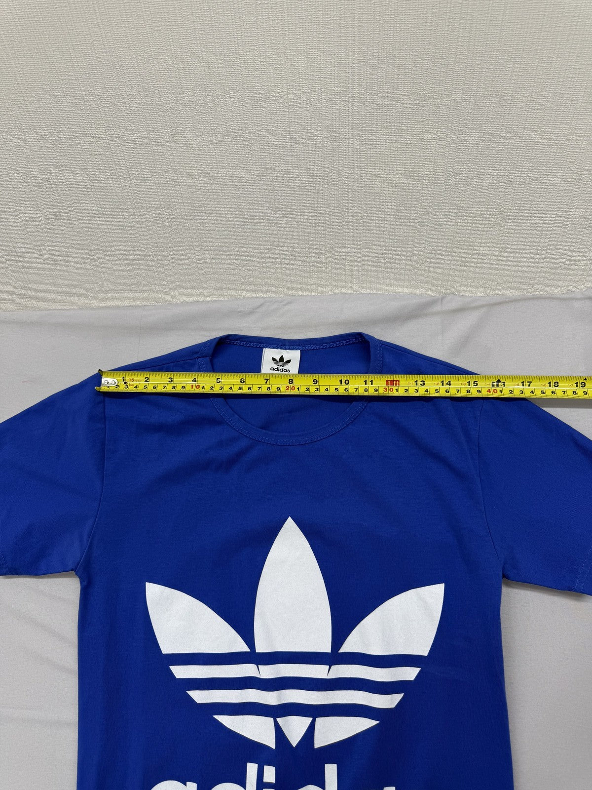 Adidas Blue Cotton Short Sleeve Crewneck T-Shirt L Unisex Adult