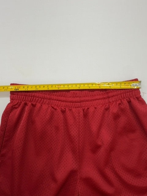 Reebok Men Red Mesh Athletic Shorts Size M Elastic Drawstring Logo