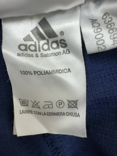 Adidas Men's Blue Track Pants Size 5 Drawcord Zip Pockets Tapered