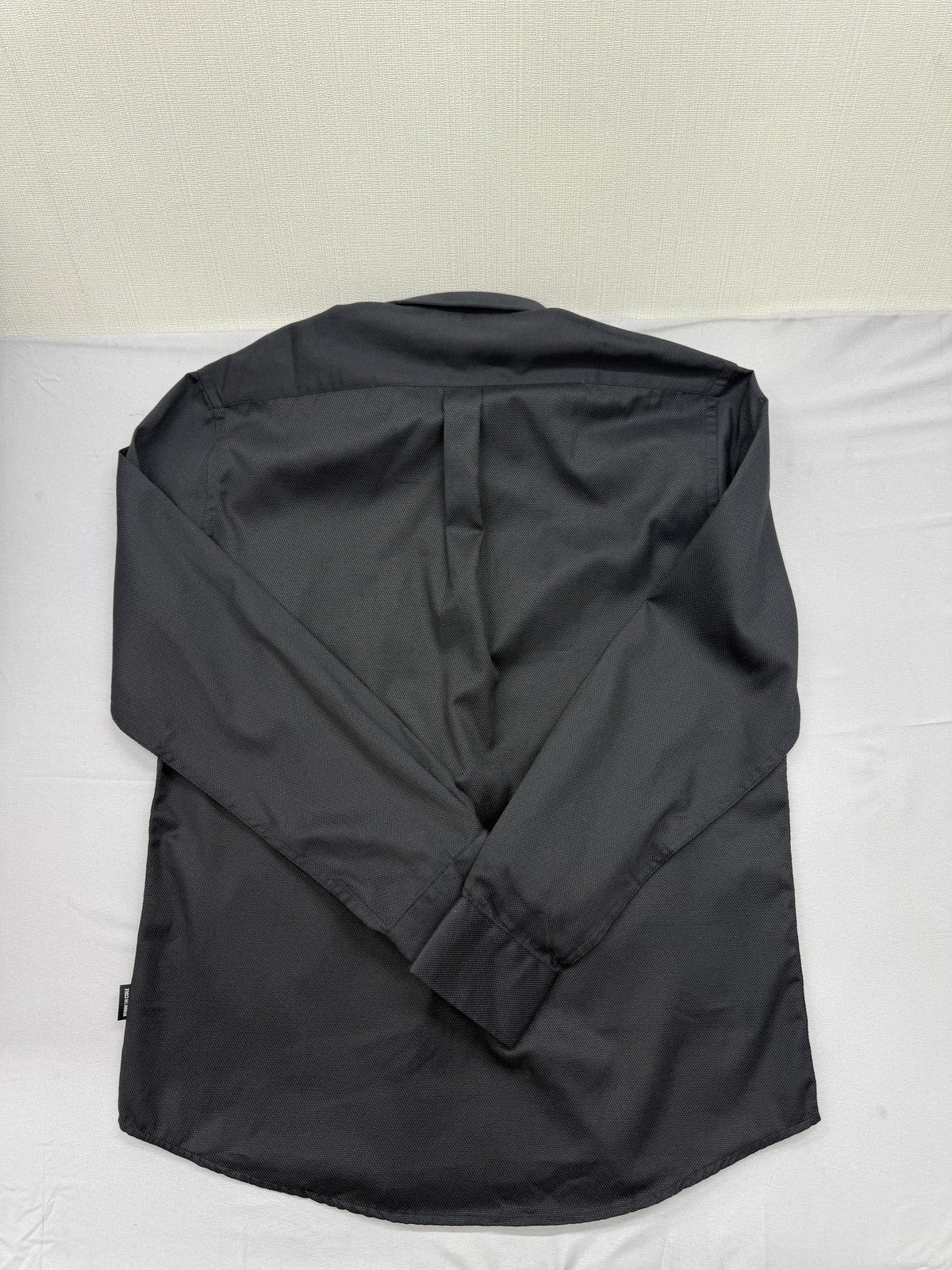 Kenneth Cole Men's Black Solid Dress Shirt XL Cotton Blend Button