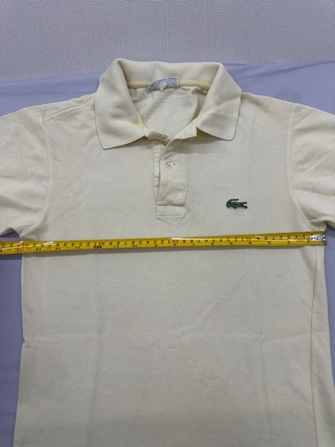 Lacoste Men's Cream Short Sleeve Polo Shirt Vintage France Croc Logo