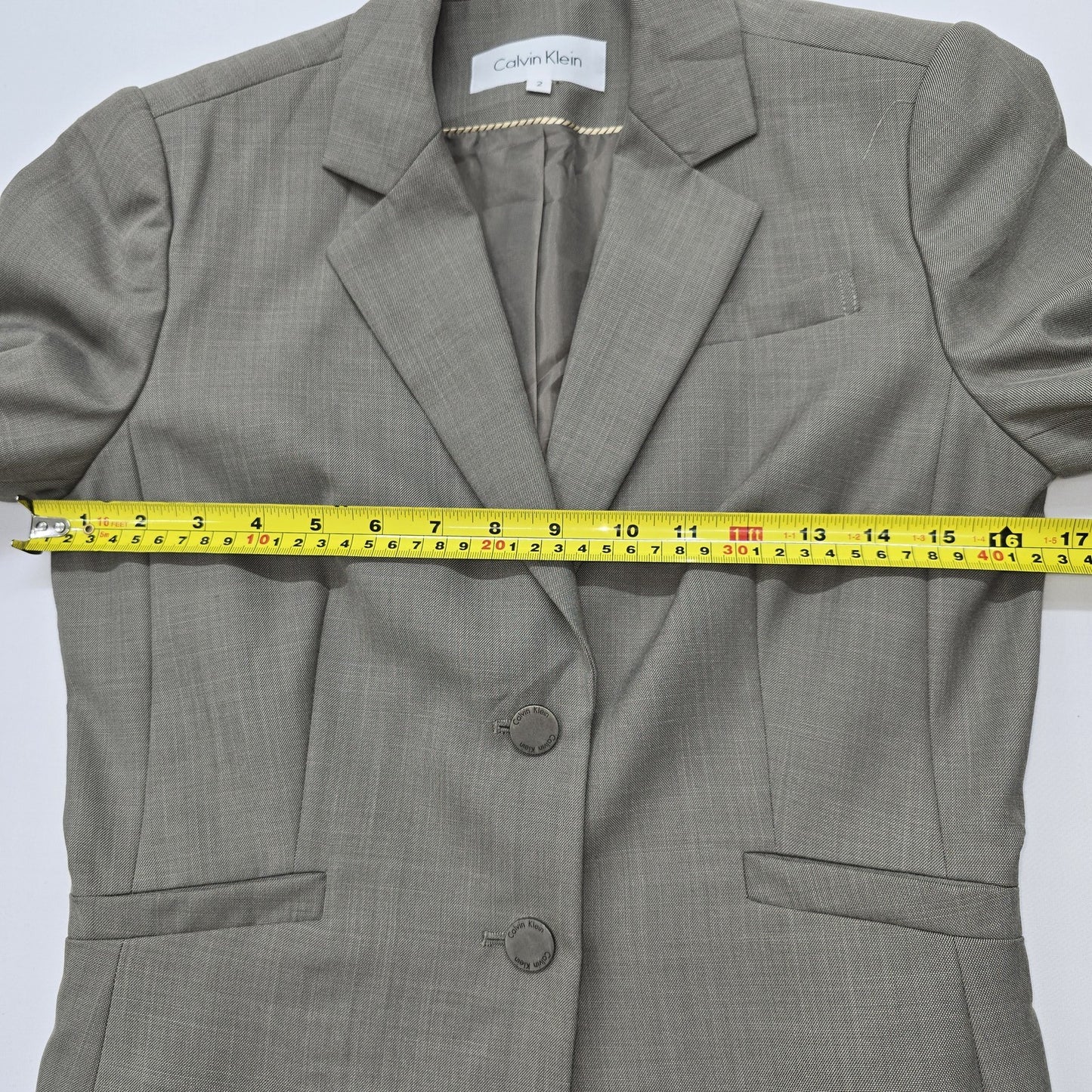 Calvin Klein Women Gray Blazer size 2 product image 7