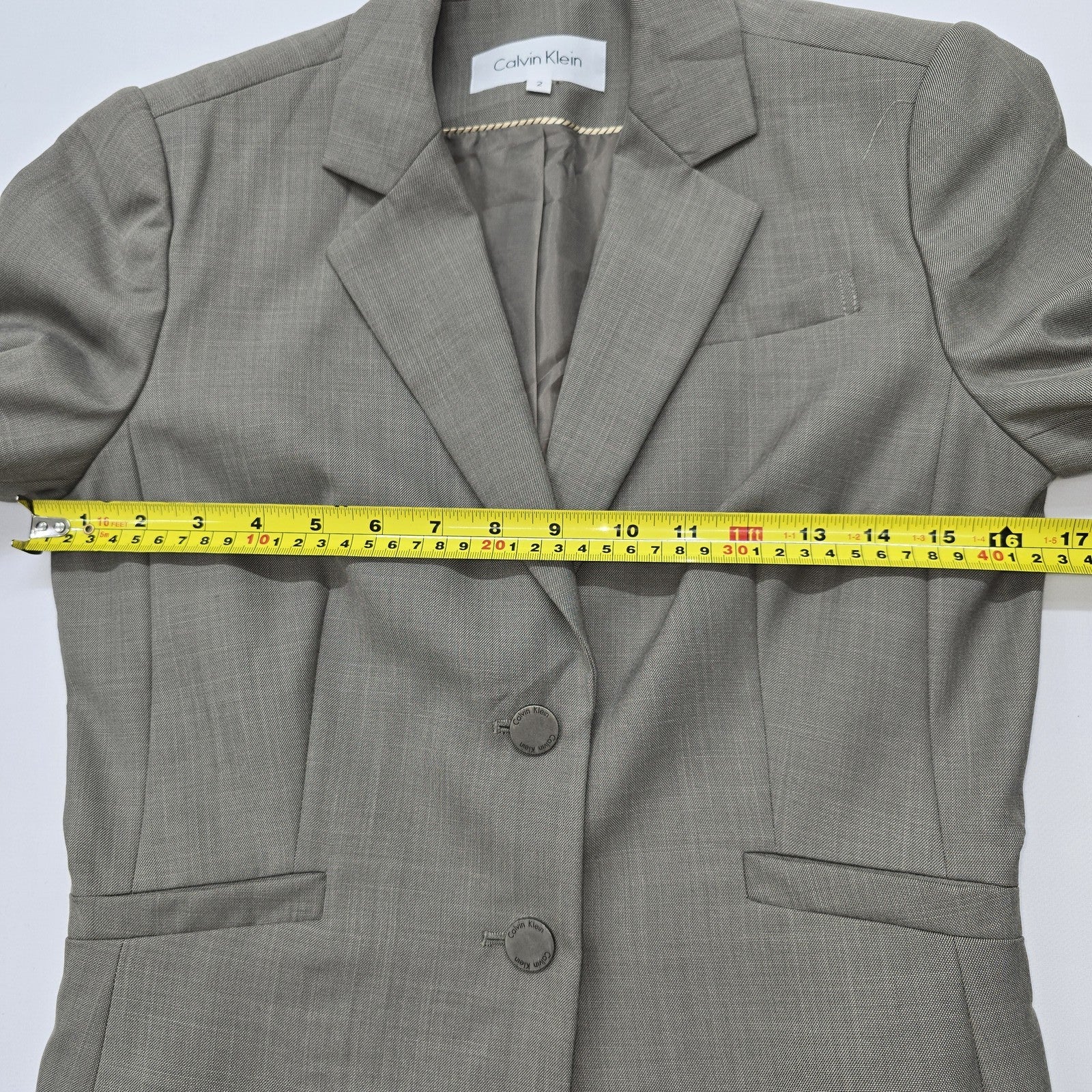 Calvin Klein Women Gray Blazer size 2 product image 7