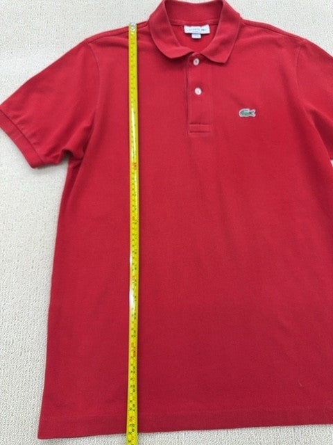 Lacoste L.12.12 Red Cotton Polo Shirt Men M Short Sleeve Croc NWT