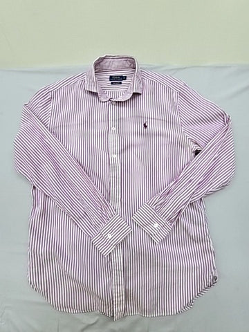Polo Ralph Lauren Men's Purple Striped Button Down Shirt Size 12