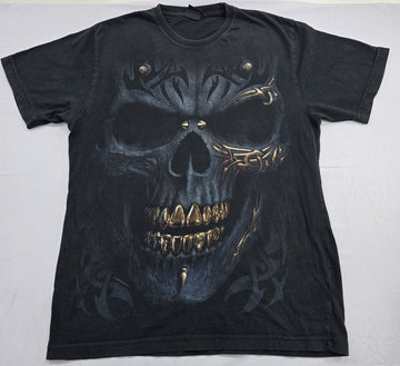 Spiral Direct Men's Black Skull Gothic T-Shirt Size L Cotton