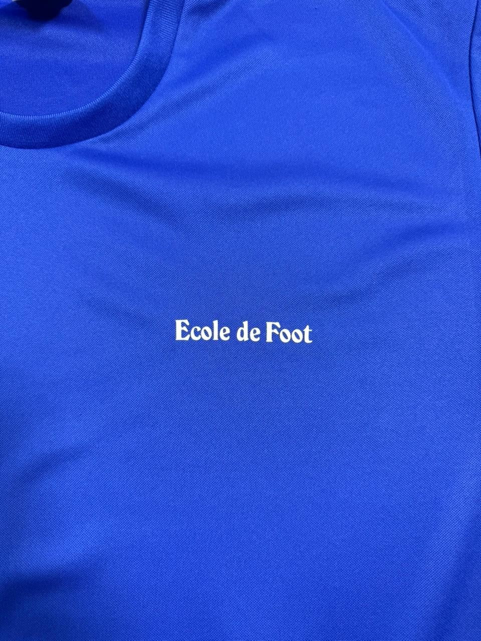 Adidas Men's Royal Blue Climalite Training Jersey White Stripes Ecole De Foot L