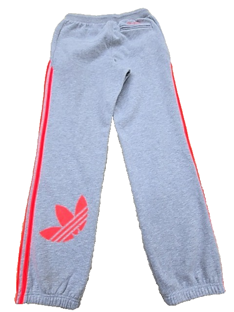 Adidas Unisex Grey 3-Stripes Fleece Sweatpants Size M