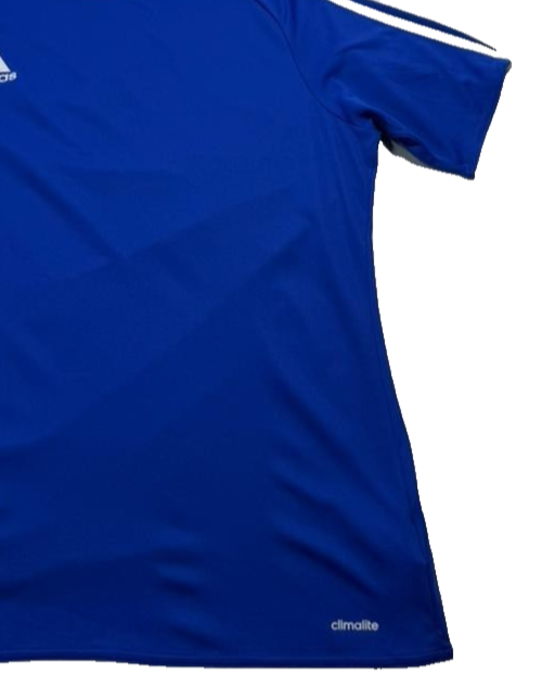 Adidas Men's Royal Blue Climalite Training T-Shirt White 3-Stripes Size L
