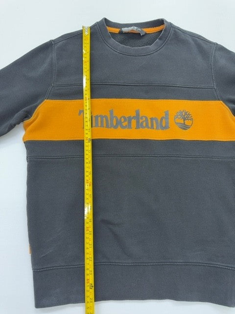Timberland Boys Charcoal Orange Stripe Pullover Hoodie Youth S/P