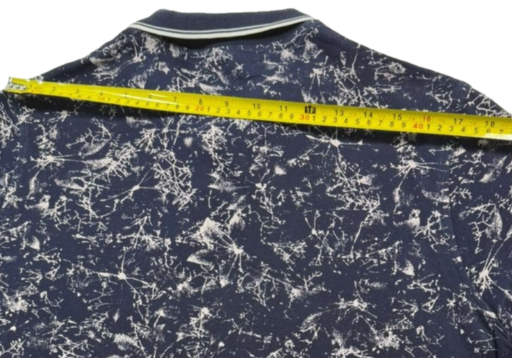 Men's Hugo Boss Navy Blue And White Splatter Print Polo Shirt XL