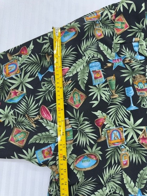 Concepts Men's Black Multi Floral Hawaiian Shirt XL Regular