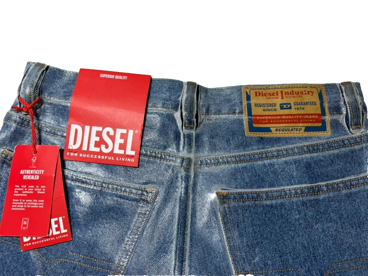 Diesel Industry Men's Slim Fit Mid Waist Straight Leg Blue Jeans Size 30 NWT