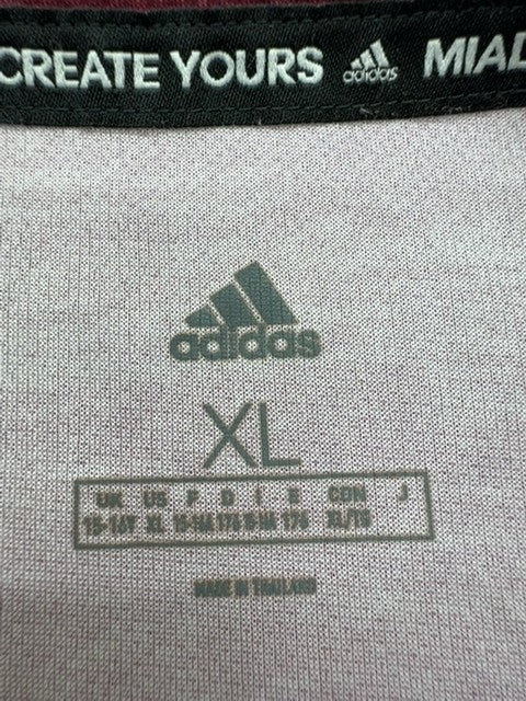Adidas Boys Burgundy Soccer Jersey T-Shirt Side Stripe XL